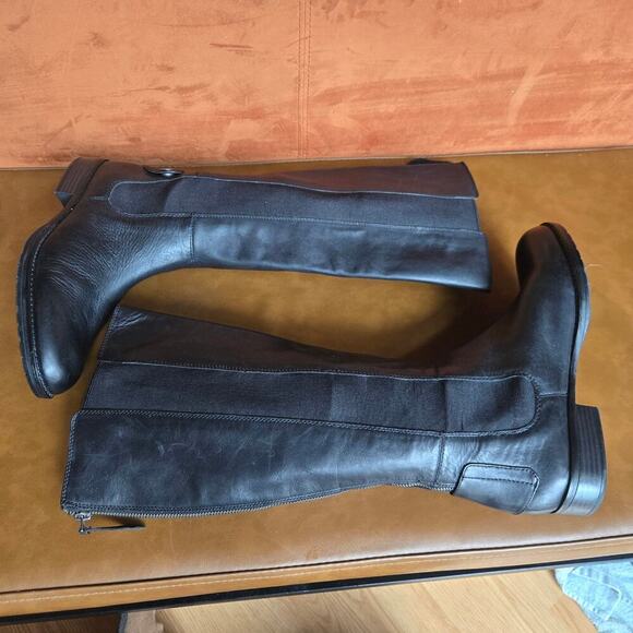NEW Franco Sarto Women Black Leather Tahini Knee High Riding Boot 9.5 Equestrian - Picture 11 of 12